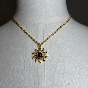 Gold Sun Pendant Necklace